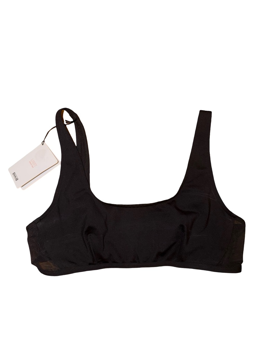 WOLFORD NWT Black Scoop Neck Sport Bra -  Women Medium